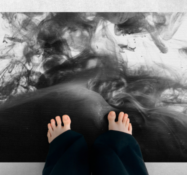 Monochrome Abstract Swirls marble rug - TenStickers