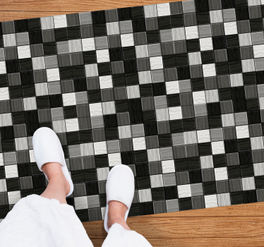 Grey shade squares bathroom mat - TenStickers