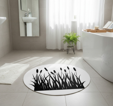 Monochrome juncos bathroom mat - TenStickers