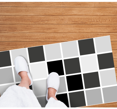 Gray shades squares bathroom mat - TenStickers