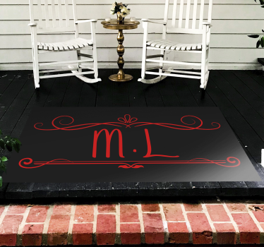 Monogram Elegance custom floor mat - TenStickers