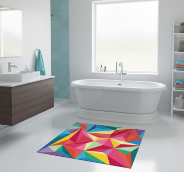 Multicolor geometric bathroom mat - TenStickers