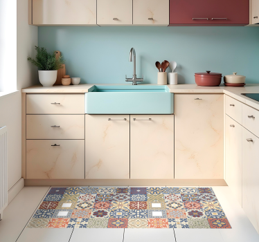 Multicolor hydraulic kitchen mat - TenStickers