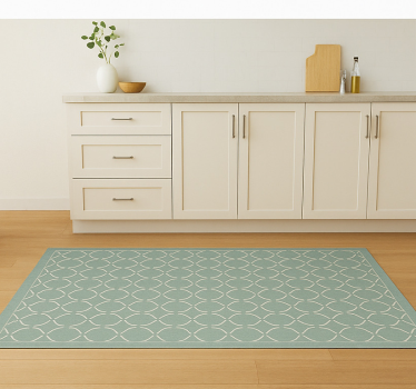 Muted celadon lattice kitchen vinyl mat - TenStickers