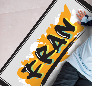 Name Art custom floor mat - TenStickers