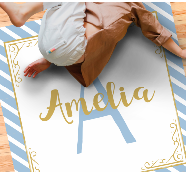 Name Initial Style custom floor mat - TenStickers