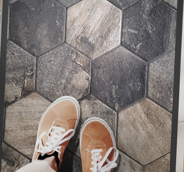 Natural hexagonal tile mat - TenStickers