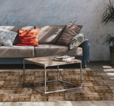 Natural texture design wood effect rug - TenStickers