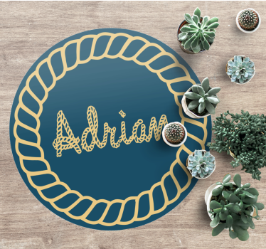 Circular nautical name kids rug - TenStickers