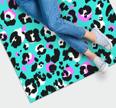 Neon Leopard Print animal print carpet - TenStickers