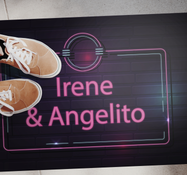 Neon couple names teenage bedroom rug - TenStickers