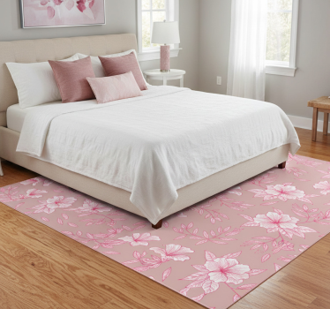 Neon pink lotus bedroom carpet - TenStickers