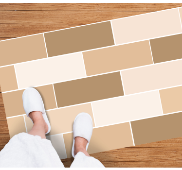 Neutral Brick Tiles bathroom mat - TenStickers