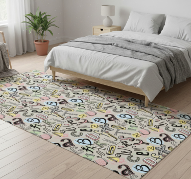 Nordic alphabet bedroom carpet - TenStickers