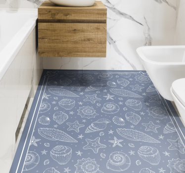 Ocean inspired shells bathroom mat - TenStickers