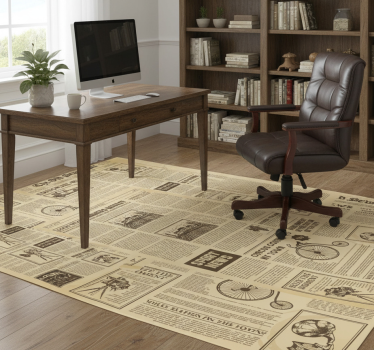 Office carpet vintage american newspaper design - TenStickers
