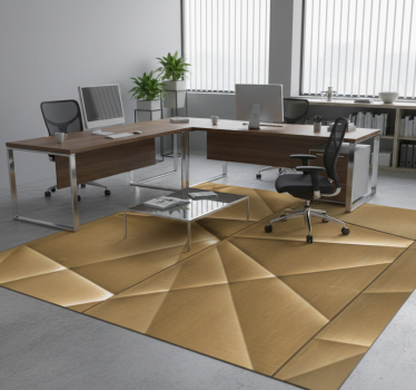 Office carpet with 3d golden polygon design - TenStickers