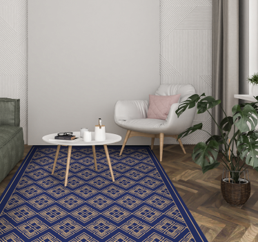 Old Fashioned decorative blue retro rug - TenStickers
