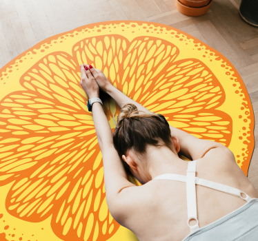 Orange citrus slice kitchen mat - TenStickers