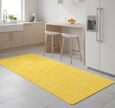 Orange pattern kitchen vinyl mat - TenStickers