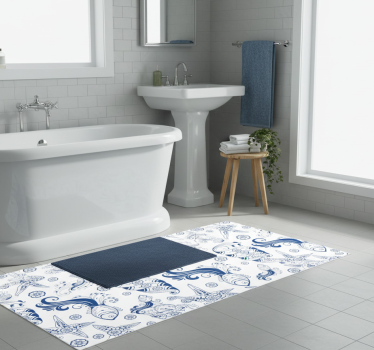 Ornamental sea life bathroom mat - TenStickers