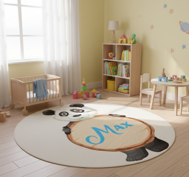 Panda with name animal mat - TenStickers