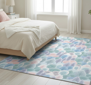 Pastel color winter forest pattern bedroom carpet - TenStickers