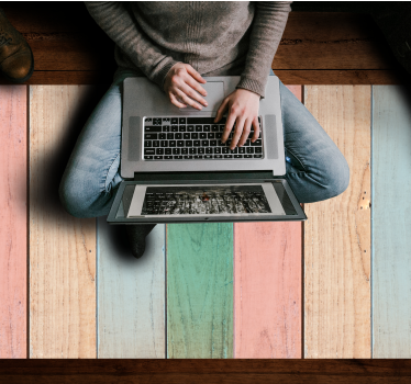 Pastel Plank Surface wood effect rug - TenStickers