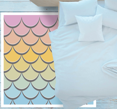 Pastel fish scales texture rug - TenStickers
