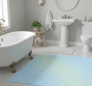 Pastel scales pattern bathroom mat - TenStickers
