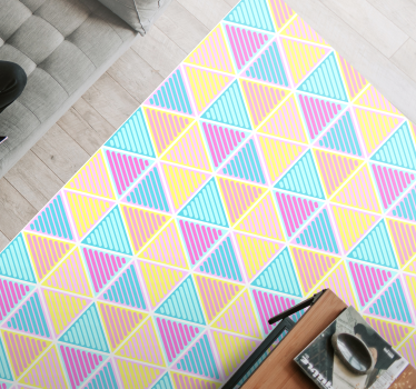 pastel triangles colorful tile mat - TenStickers