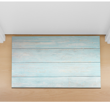 pattern blue wood bathroom vinyl flooring - TenStickers