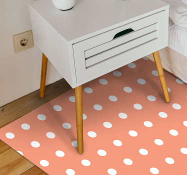 Peach polka dots bedroom carpet - TenStickers