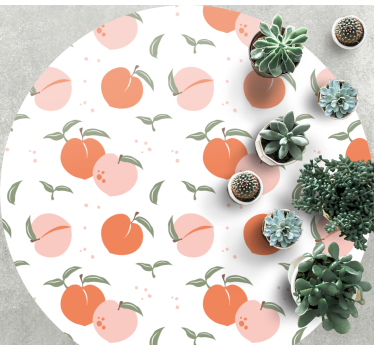Peaches emojis pattern kitchen flooring - TenStickers