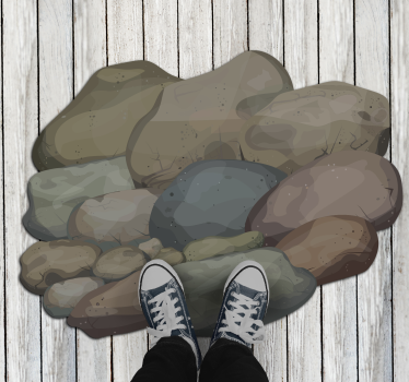Pebble Illustration stone effect rug - TenStickers