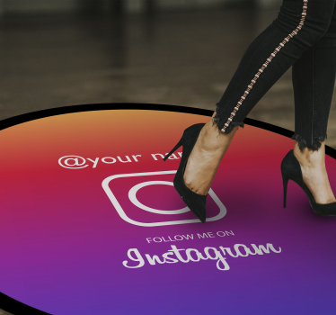 Personalised follow me on Instagram personalised vinyl rug - TenStickers