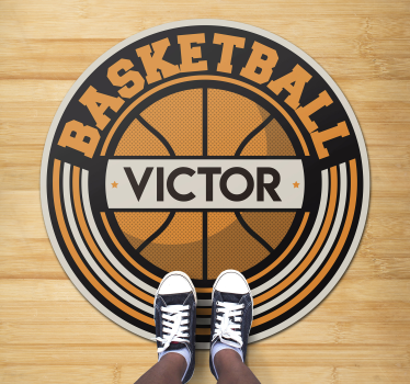 personalizable basket ball personalised vinyl rug - TenStickers