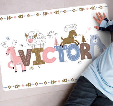 Personalized Alpaca Theme custom floor mat - TenStickers