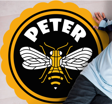 Personalized Bee Emblem custom floor mat - TenStickers