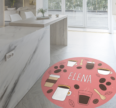 Personalized Caffeine custom floor mat - TenStickers