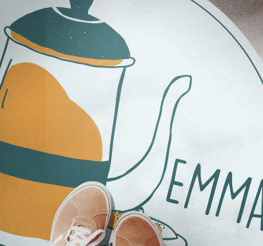 Personalized Coffee Design custom floor mat - TenStickers