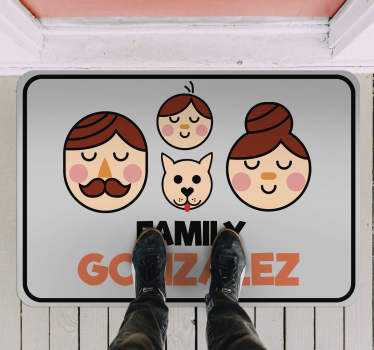 Personalized Family Illustration custom floor mat - TenStickers