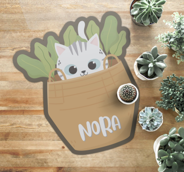 Personalized Feline custom floor mat - TenStickers