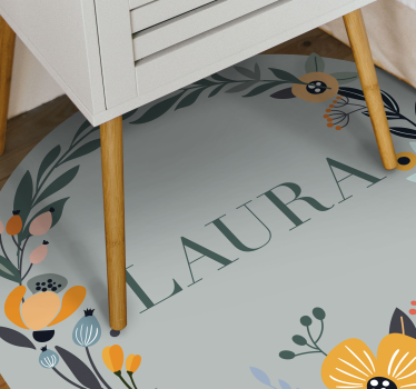 Personalized Floral Design custom floor mat - TenStickers