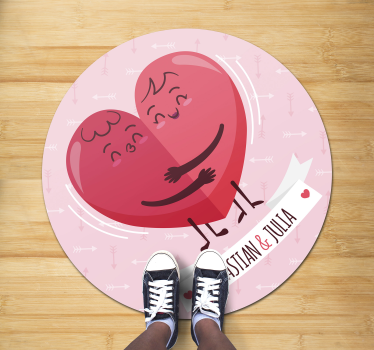 Personalized Heart Illustration custom floor mat - TenStickers