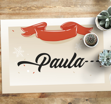 Beige design custom name christmas rug - TenStickers