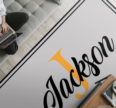 Name and initial display custom floor mat - TenStickers