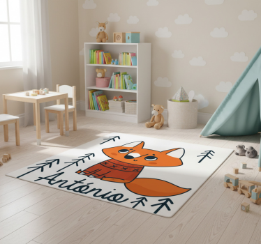 Animal mat nordic fox personalized - TenStickers
