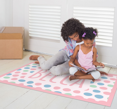 Personalized Polka Dots custom floor mat - TenStickers