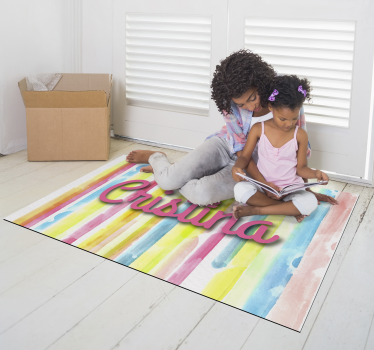 Personalized Rainbow custom floor mat - TenStickers
